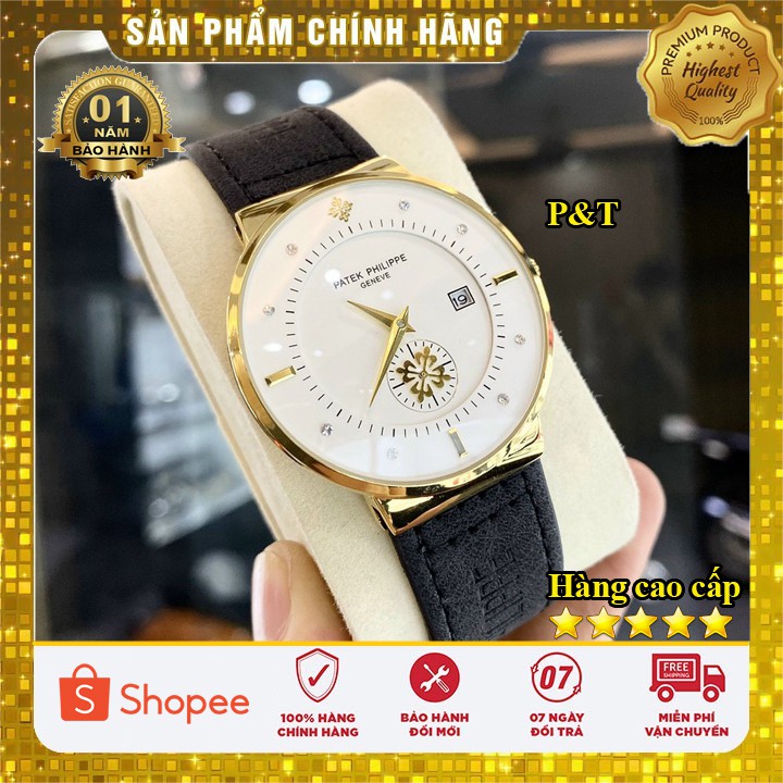 Đồng Hồ Nam Patekk Philippee 5280G Trắng - Dây Da Mềm - Kính chống xước - Bảo hành 12 tháng - ( 3 Màu lựa chọn )
