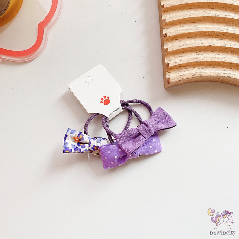 Băng Đô Nơ In Họa Tiết Hoa Nhiều Màu Sắc Phong Cách Hàn Quốc Cho Bé Gái