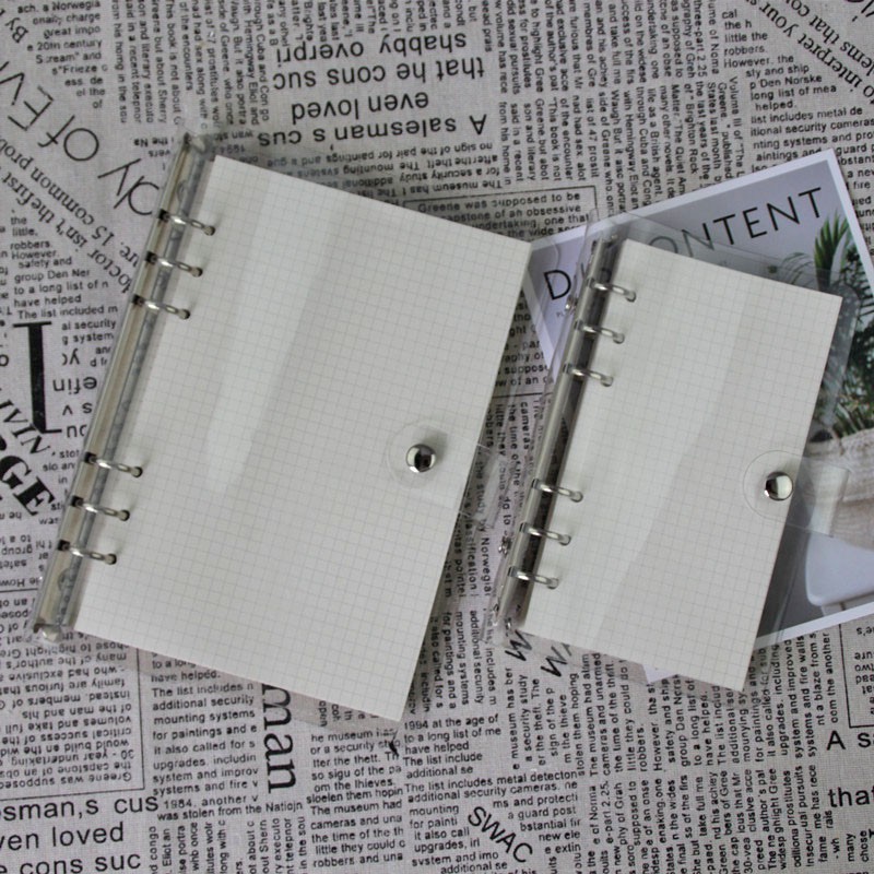 Binder Bìa còng Sổ còng Bìa DẺO Kèm Thước A6 A5 B5 6 9 Lỗ Làm Bullet Joural Planner Take Note Giấy Refill Kẻ Ngang Caro
