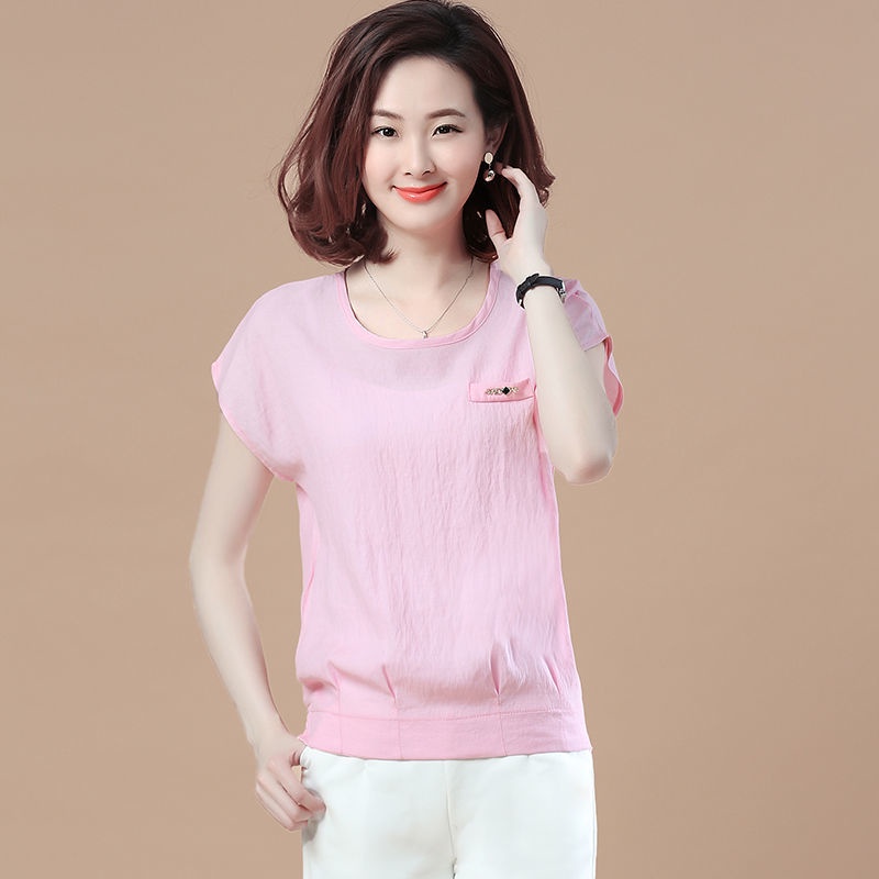 Áo Thun Tay Ngắn Cổ Tròn Dáng Rộng Thiết Kế Mới Thời Trang Theo Phong Cách Hàn Quốc Cho Nữ
