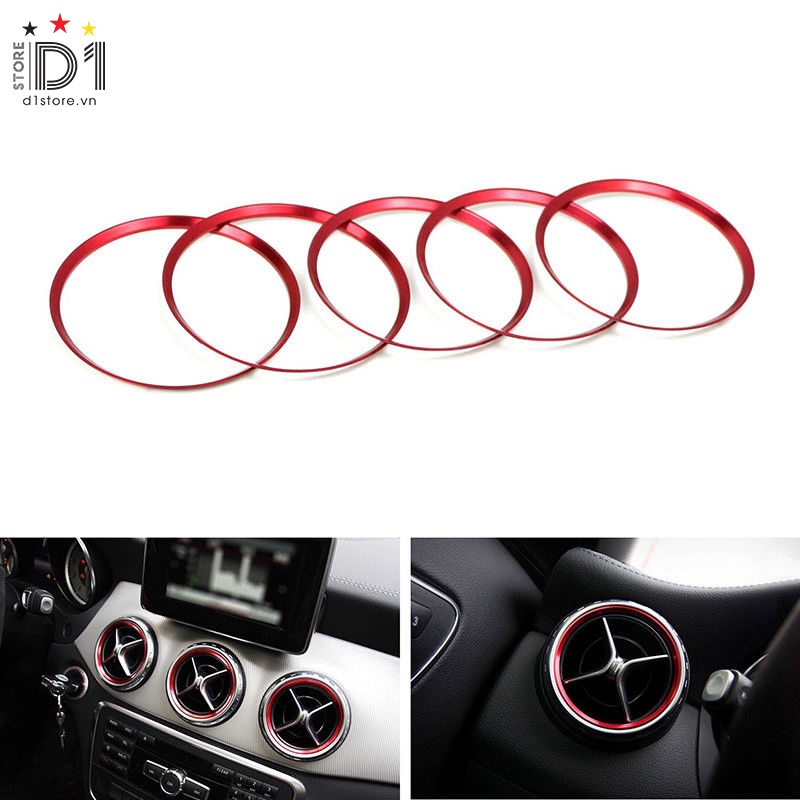 Set 5 Vòng Đệm Trang Trí Cửa Gió Điều Hòa Xe Mercedes Benz A/CLA/GLA-Class