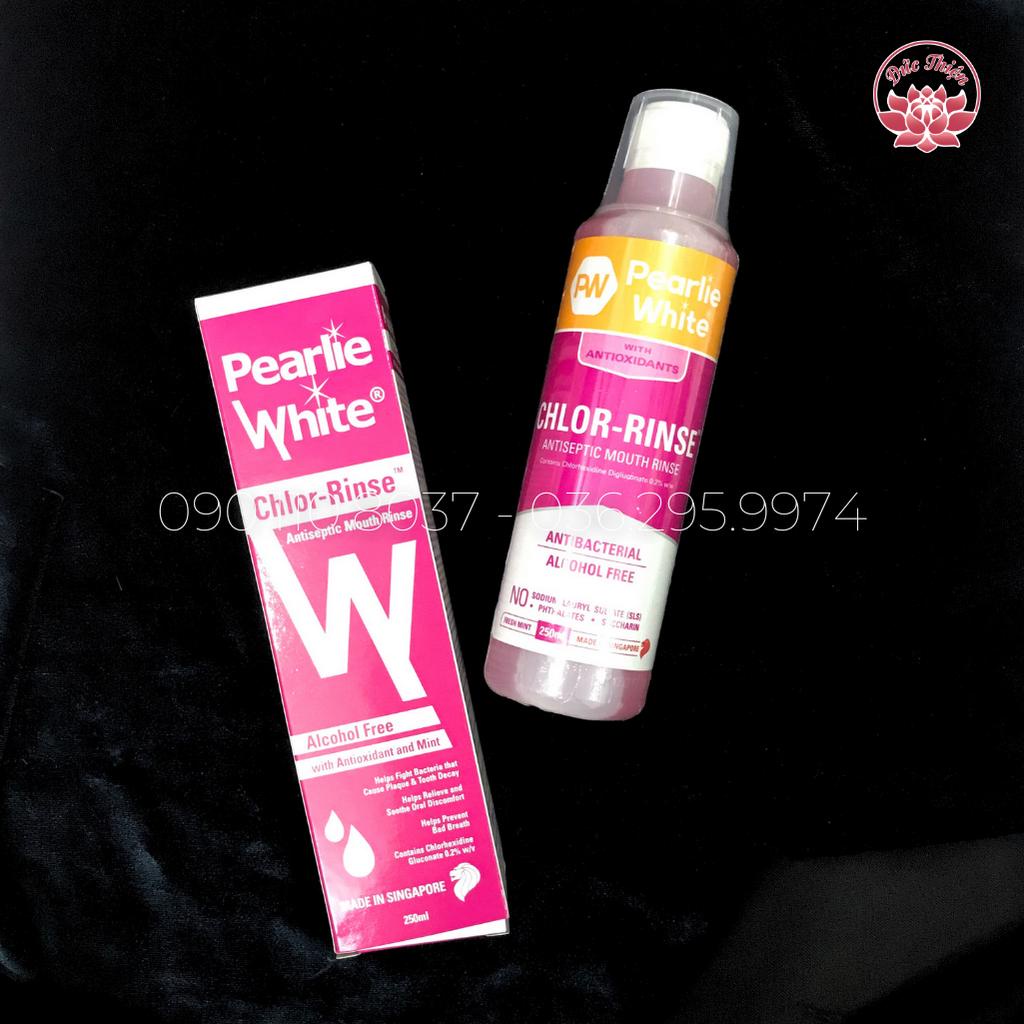 Nước súc miệng Pearlie White Singapore 0.2% Chlorhexidine không cồn sát khuẩn