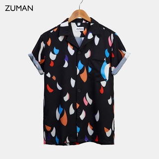 Áo sơ mi nam họa tiết parker shirt asm219 zuman cao cấp, chất lụa thoáng mát, không nhăn