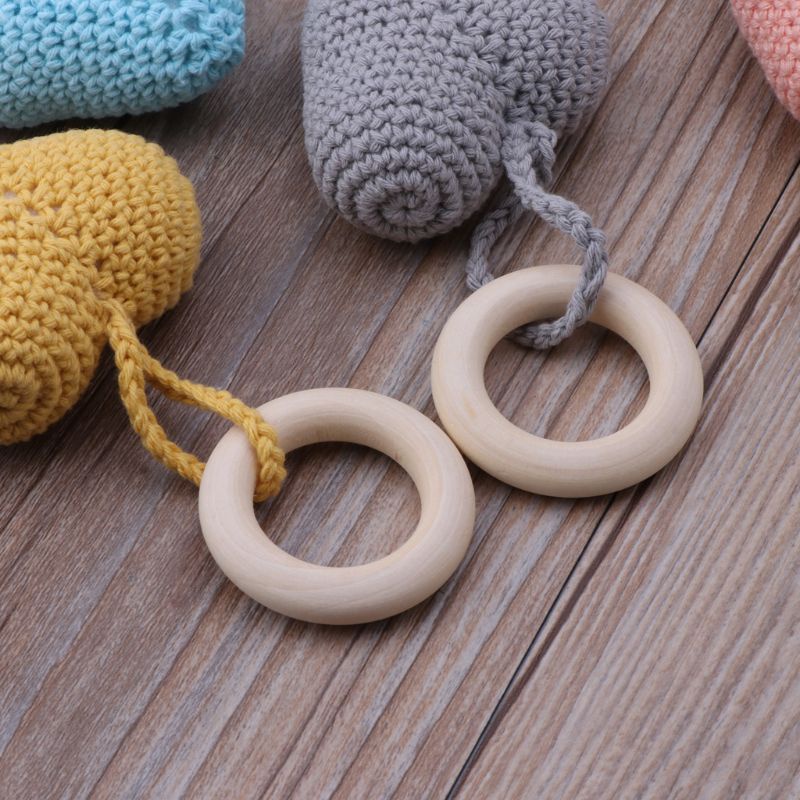 Vòng Gặm Mọc Răng Hình Trái Tim / Tròn Đan Len Họa Tiết Hoạt Hình Xinh Xắn