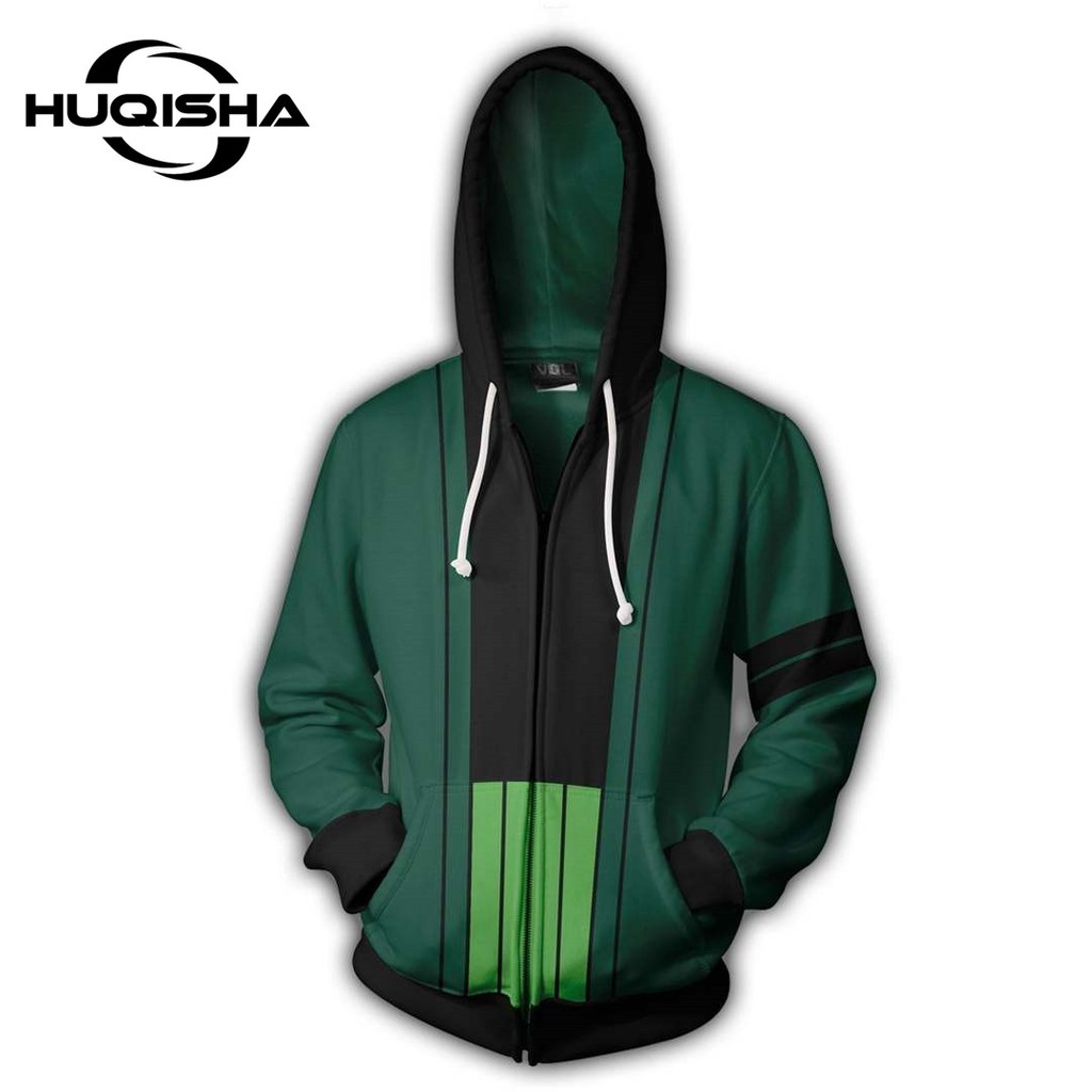 Áo hoodie HUQISHA in hình hoạt hình One Piece thời trang thường ngày cho nam