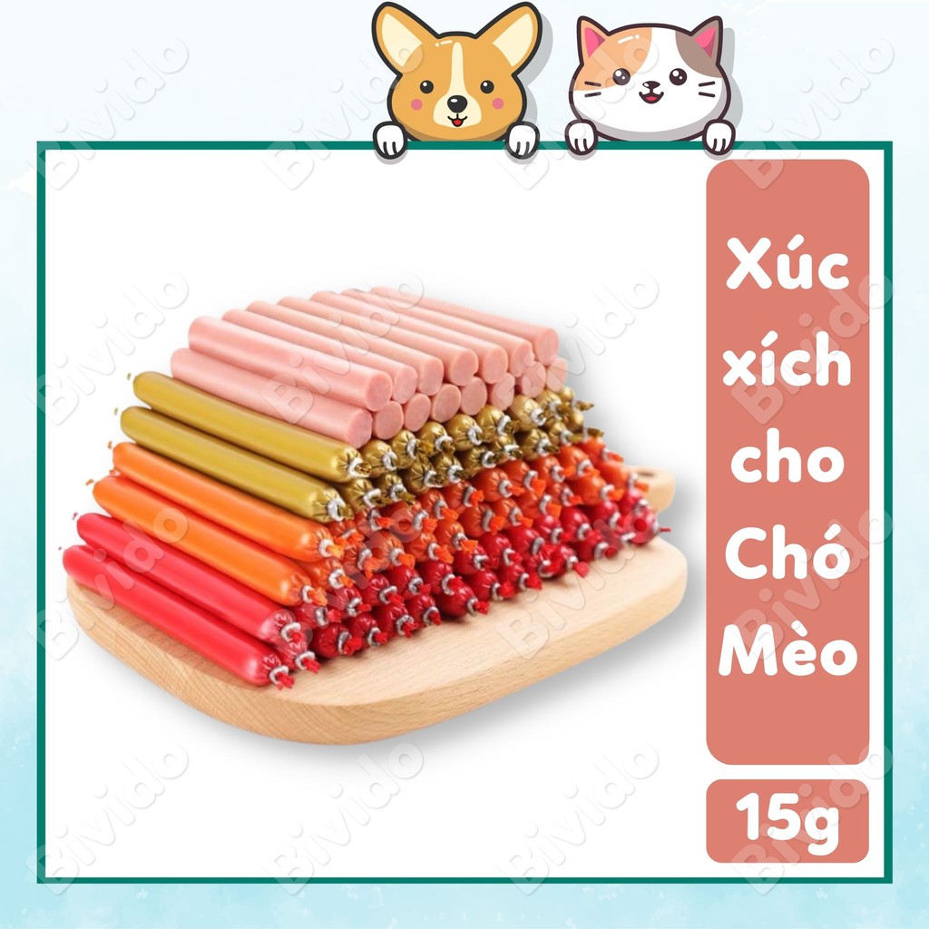 Xúc xích cho chó mèo giá rẻ dinh dưỡng đủ vị - Bivido