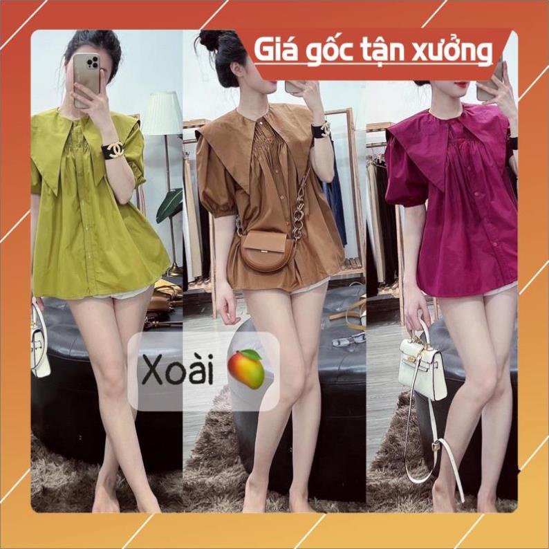 Áo kiểu sơ mi rúm ngực