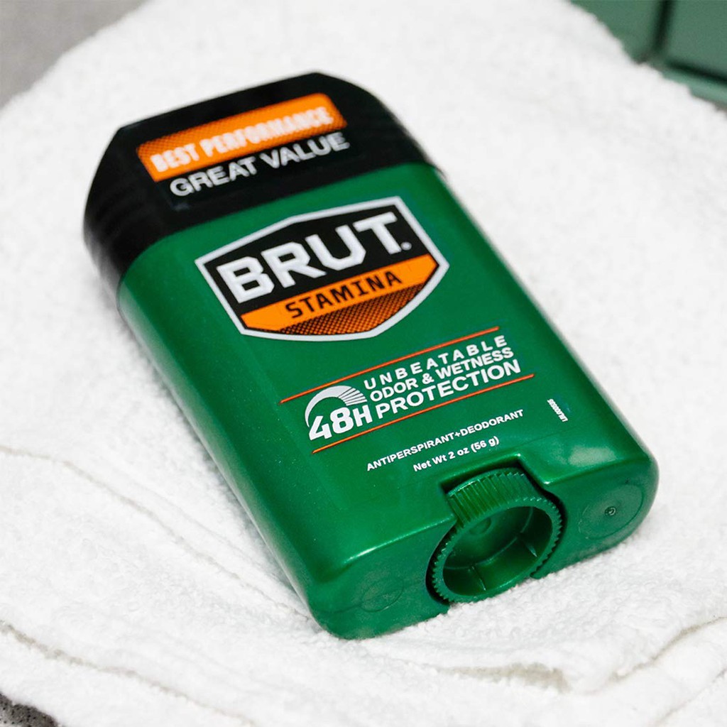 Lăn khử mùi nam dạng sáp Brut Anti-Perspirant Plus Deodorant Stamina 58g (Mỹ)