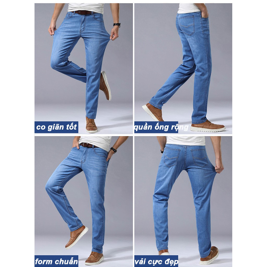 quần jean nam ống rộng trung niên co dãn cao cấp xuất khẩu loại quần dài jean form chuẩn vải mềm đẹp QJDCC02 | BigBuy360 - bigbuy360.vn