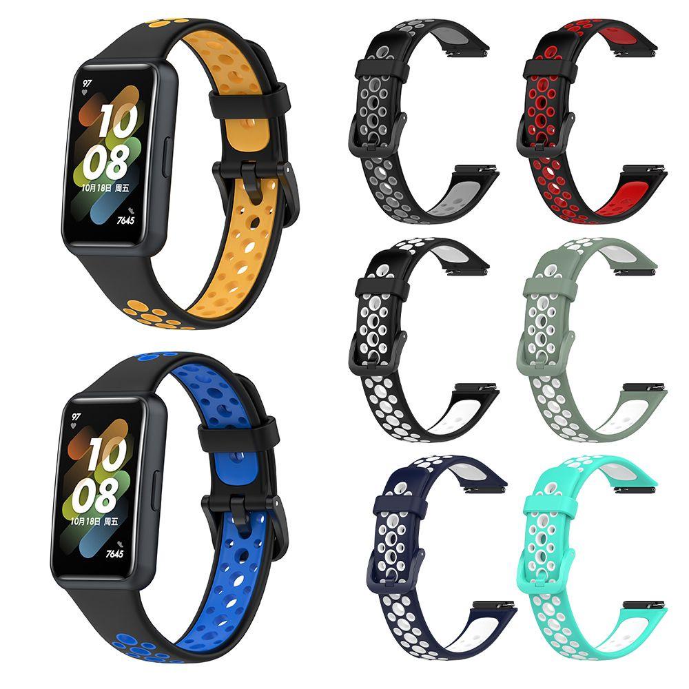 MYRONGVN Dây Đeo Hai Màu Thoáng Khí Thay Thế Cho Đồng Hồ Thông Minh Huawei Band 7
