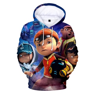 Trẻ em áo khoác mới boboiboy áo khoác anime in áo boboiboy có mũ trùm đầu