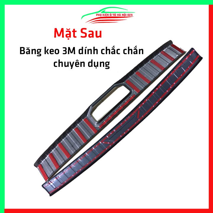 Ốp chống trầy cốp Rush 2019-2023 thép không gỉ vân Titan chống trầy bảo vệ xe