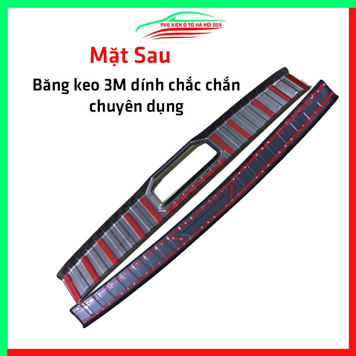 Ốp chống trầy cốp Rush 2019-2021 thép không gỉ vân Titan chống trầy bảo vệ xe