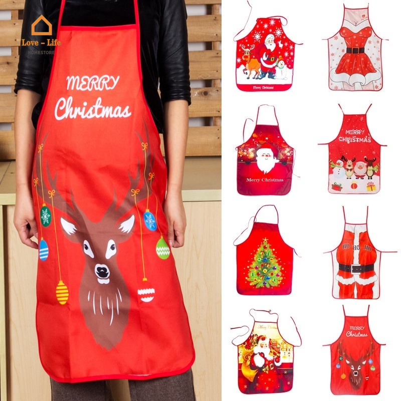 Tạp dề in hình ông già Noel vui nhộn cho tiệc năm mới