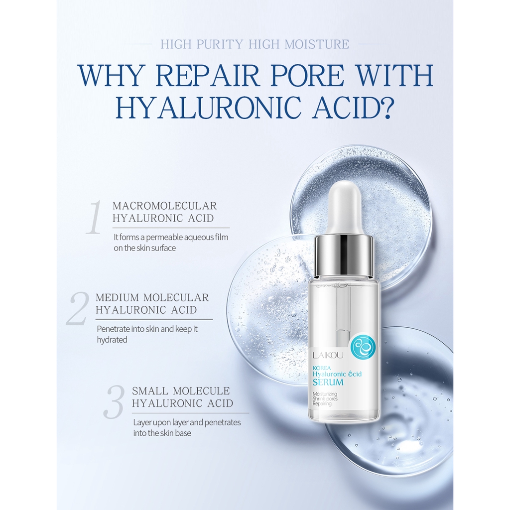 Serum Laikou Hyaluronic Acid cân bằng độ ẩm làm sáng da dung tích 17ml