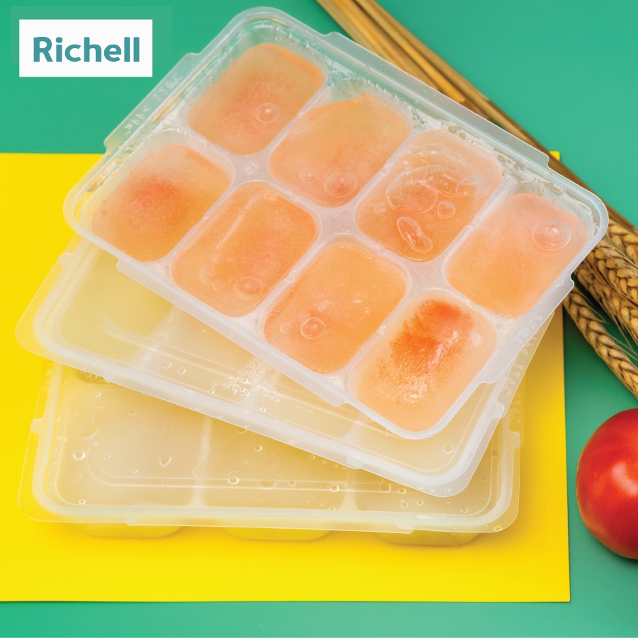 Bộ 2 khay trữ đông thức ăn dặm Richell 25ml nhựa cao cấp dùng được lò vi sóng