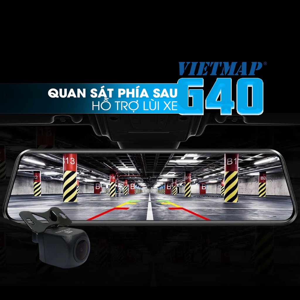 VIETMAP G40 - Camera hành trình ô tô Gương tràn viền cảnh báo giao thông bằng giọng nói-Hàng Chính Hãng - Đại Việt Auto