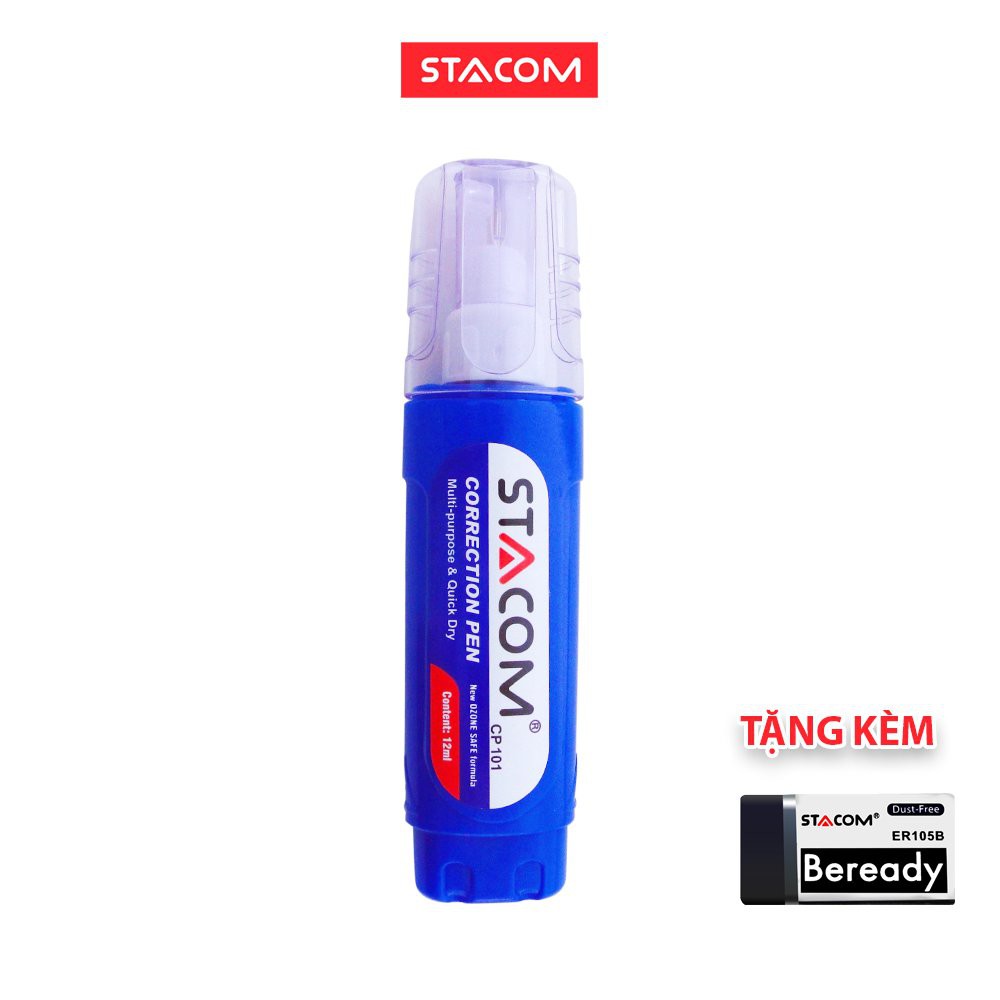 [Mua 1 tặng 1] Bút xóa nước 12ml STACOM /CP101 tặng kèm 1 viên tẩy ER105B