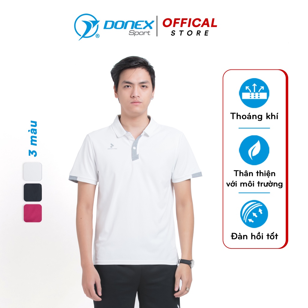 Áo Thể Thao Nam Có Cổ DONEXPRO Form Regular Ôm Cơ Thể, Chất Poly Cá Sấu Thoát Hơi Tốt MC-8978