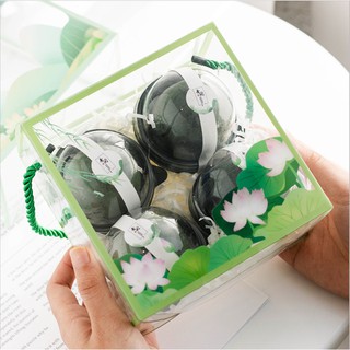 (Set 10) Hộp nhựa trong đựng bánh kẹo hình Hoa Sen