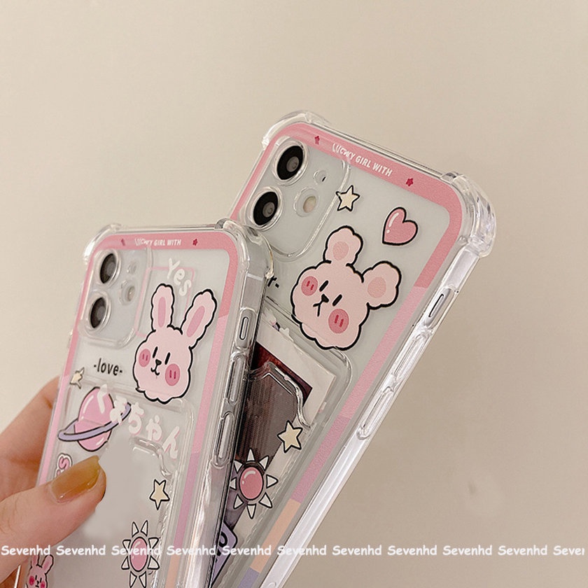 Ốp Điện Thoại Mềm Trong Suốt Có Ngăn Đựng Thẻ Cho iPhone 14 13 12 11 Pro Max X XR Xs Max 8 7 6 6s Plus SE 2020