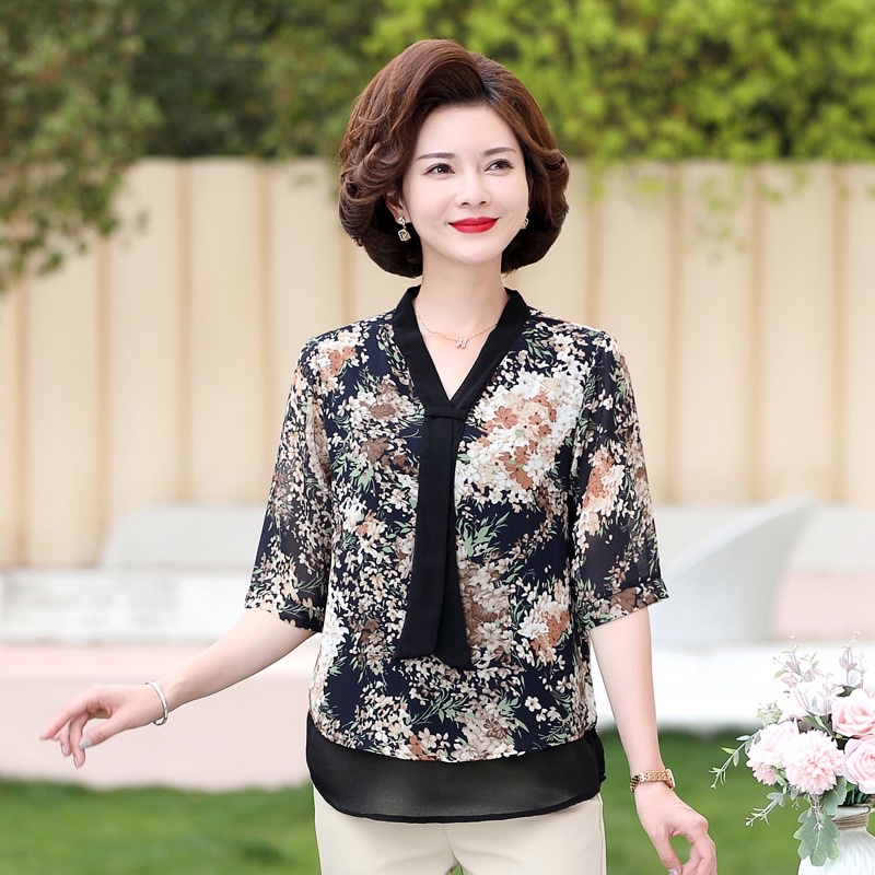 Áo voan hoa hai lớp cao cấp dành cho quý cô  LT75-0122