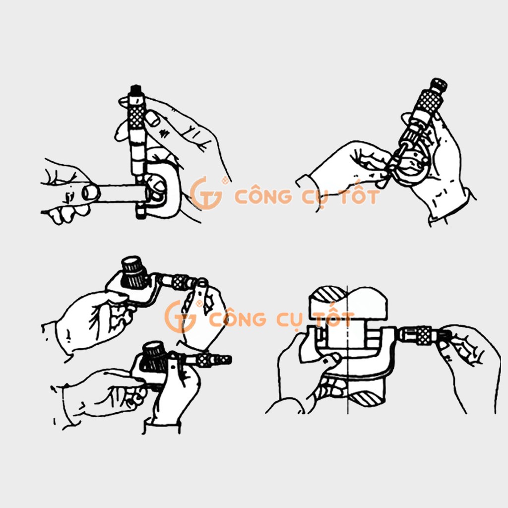 Panme đo ngoài 0-25mm độ chính xác 0.01mm