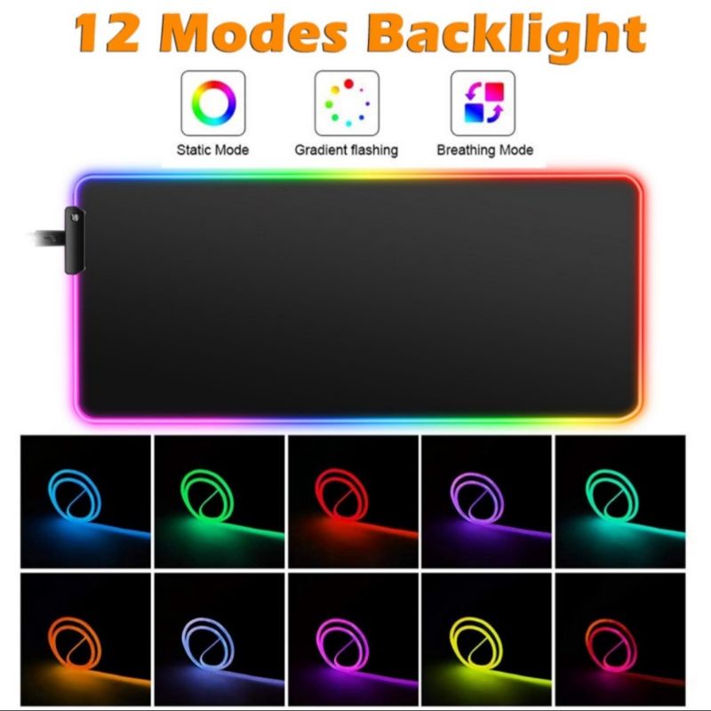 Bàn Lót Chuột LED RGB 80x30x4mm &amp; Lót Chuột Phím Tắt Tiếng VIỆT 80x30x3mm ( Bh 3 tháng