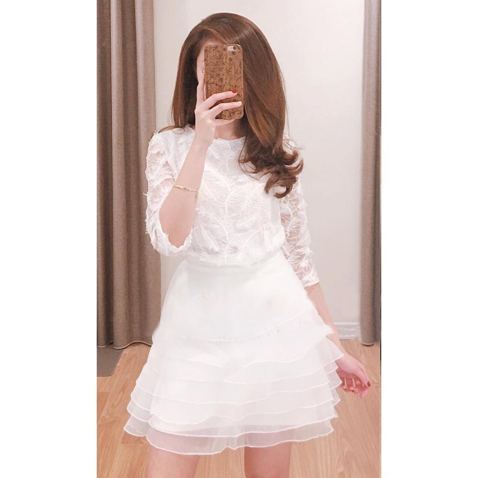 Set áo + chân váy tầng voan siêu xinh