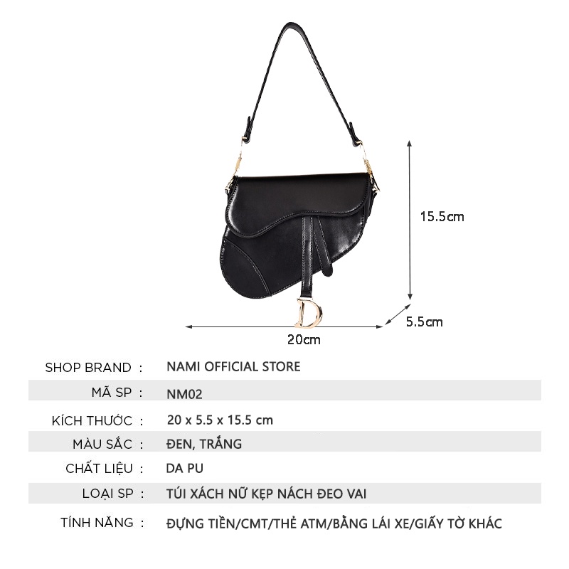 Túi xách nữ đeo chéo đi chơi thời trang cao cấp giá rẻ kiểu dáng yên ngựa NAMI NM02