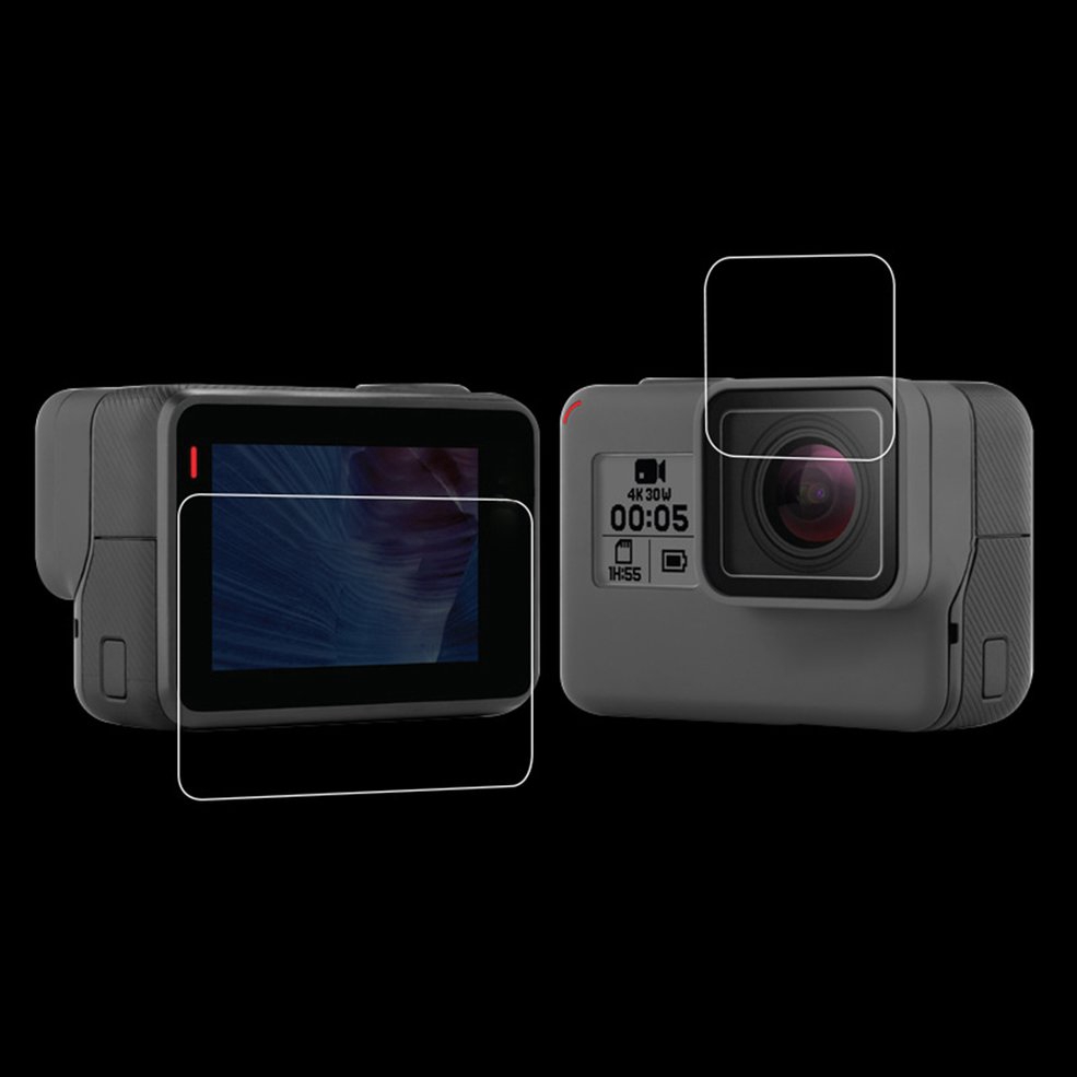 Set kính cường lực bảo vệ màn hình LCD + ống kính cho Gopro Hero 7 6 5 Go Pro (có bán lẻ)