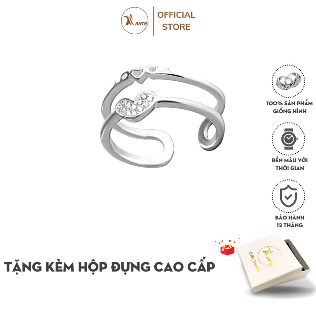 Nhẫn bạc 925 hình trái tim chữ love, ANTA Jewelry - ATJ3025