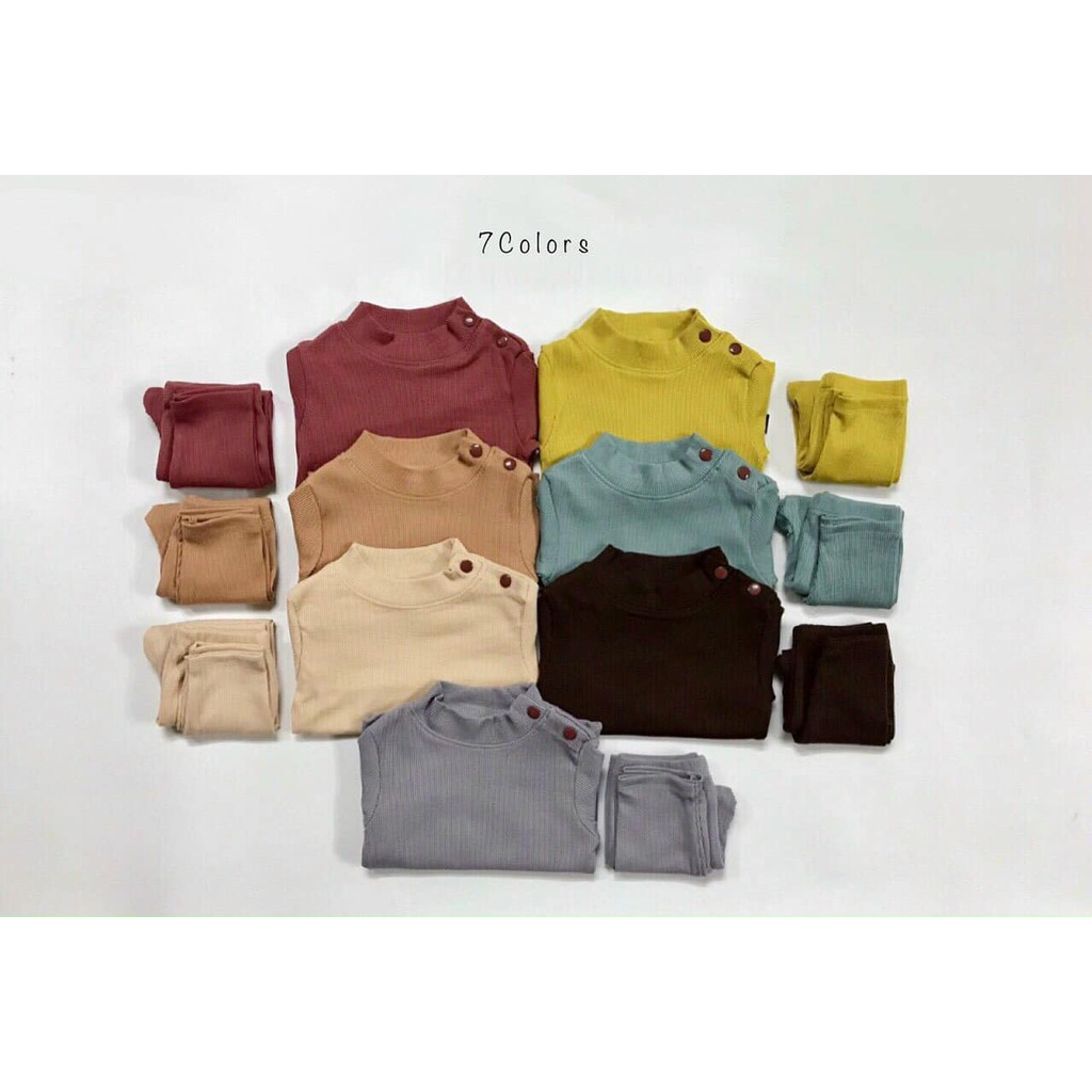 Bộ thun tăm cổ 3p cho bé