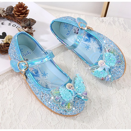 Giày búp bê công chúa elsa cao cấp cho bé gái 2-6 tuổi có kim tuyến lấp lánh