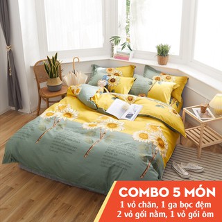 Trọn bộ 5 món vỏ chăn ga gối poly cotton mẫu mới