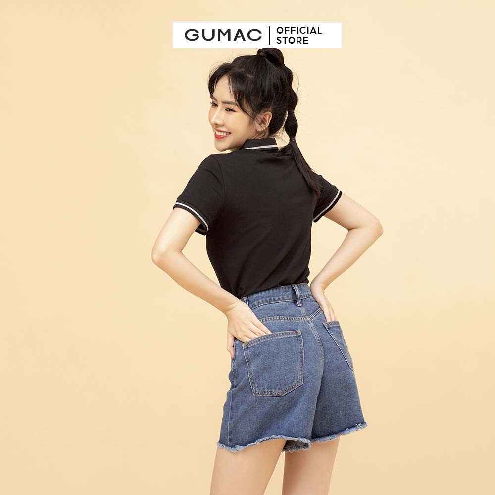 Quần short jeans nữ ống rộng QJB733 GUMAC