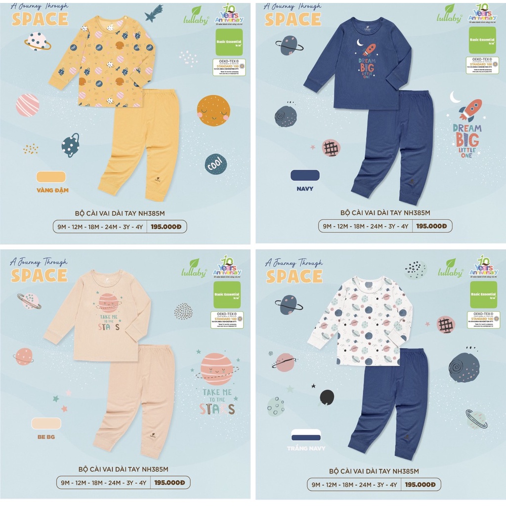 Bộ Dài Tay Petit Lullaby bé trai/bé gái hoạ tiết dễ thương