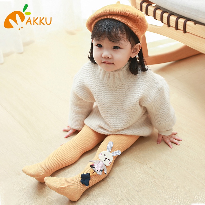 Quần legging cotton đính hình thỏ dễ thương thời trang thu đông cho bé gái