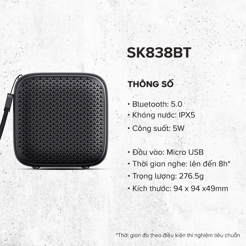 Loa Không Dây HAVIT SK838BT, Bluetooth 5.0, Kháng Nước IPX5, Công Suất 5W, Nghe Đến 8H - Chính Hãng BH 12 Tháng
