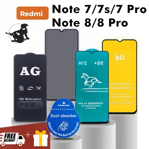 Kính cường lực Xiaomi Redmi Note 7 7s 7 Pro Note 8 8 Pro Full màn hình màn trong suốt chống xước độ bền cao tặng bộ dán