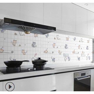[Sale Sốc] Decal Dán Bếp Tráng Nhôm Hoạt Hình Mèo Ngộ Nghĩnh