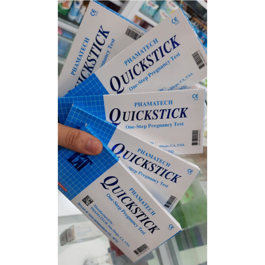 Que thử thai Quickstick,phát hiện thai sớm sau 7 ngày, độ chính xác đến 99% (có che tên hàng)