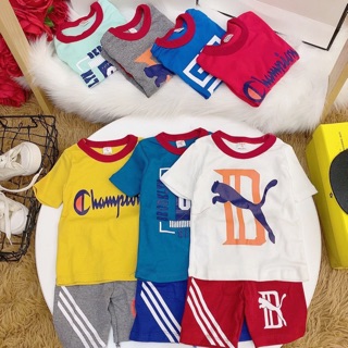 Combo 3 Bộ thun cotton bé trai size nhí