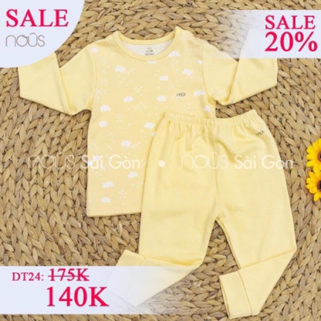 [Nous Sale] Bộ Nous thermo dài tay bé trai bé gái