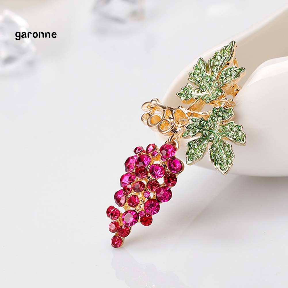 Ghim cài áo hình trái nho đính đá phong cách thanh lịch dành cho nữ