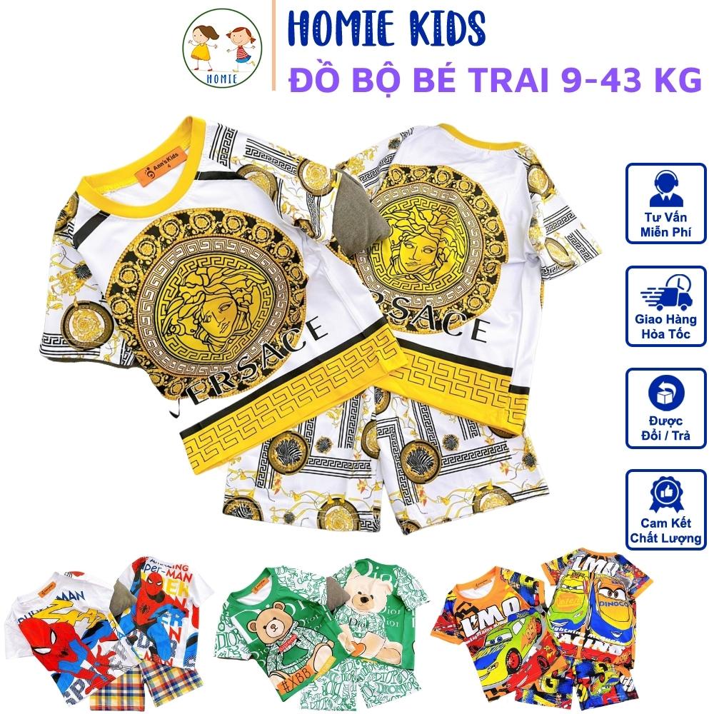 Quần Áo Cho Bé Trai 9-43 Kg Set Đồ Bộ Trẻ Em Thun Lạnh 3D Hoạt Hình Size Nhí Đại Mềm Mịn Mát Bền Đẹp Homie Kids