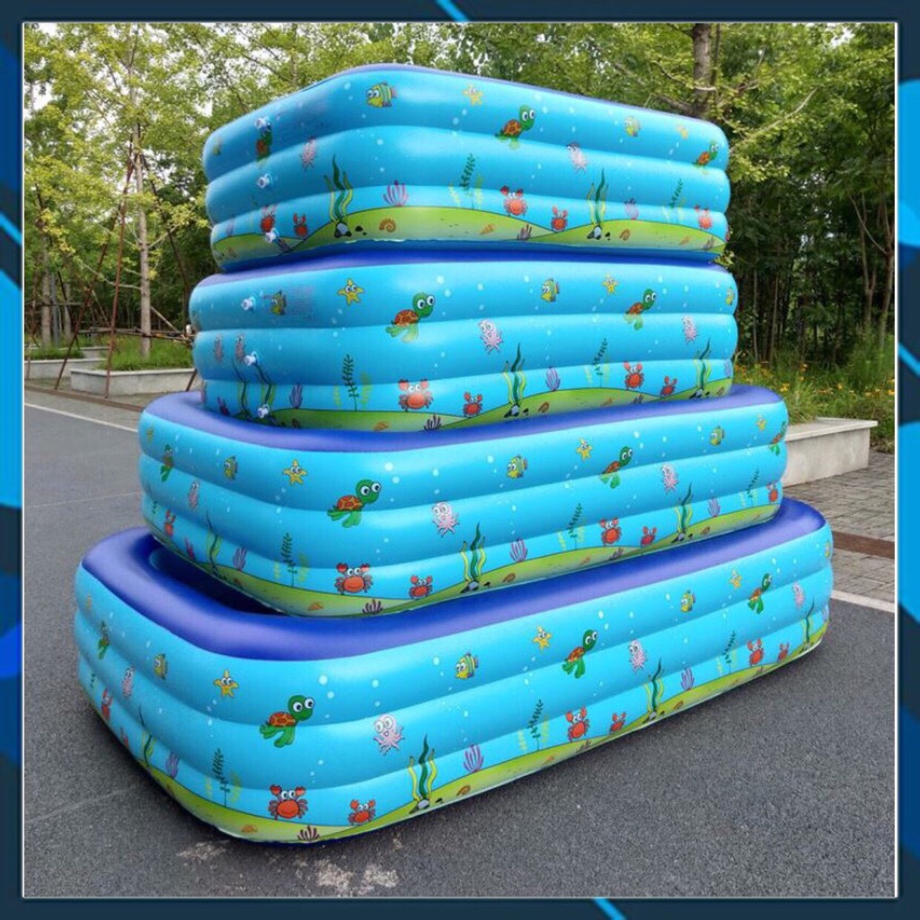 BỂ BƠI PHAO BƠI mùa hè cho bé /1,3M/1,5M/1,8M/2,1M CHỮ NHẬT 3 TẦNG