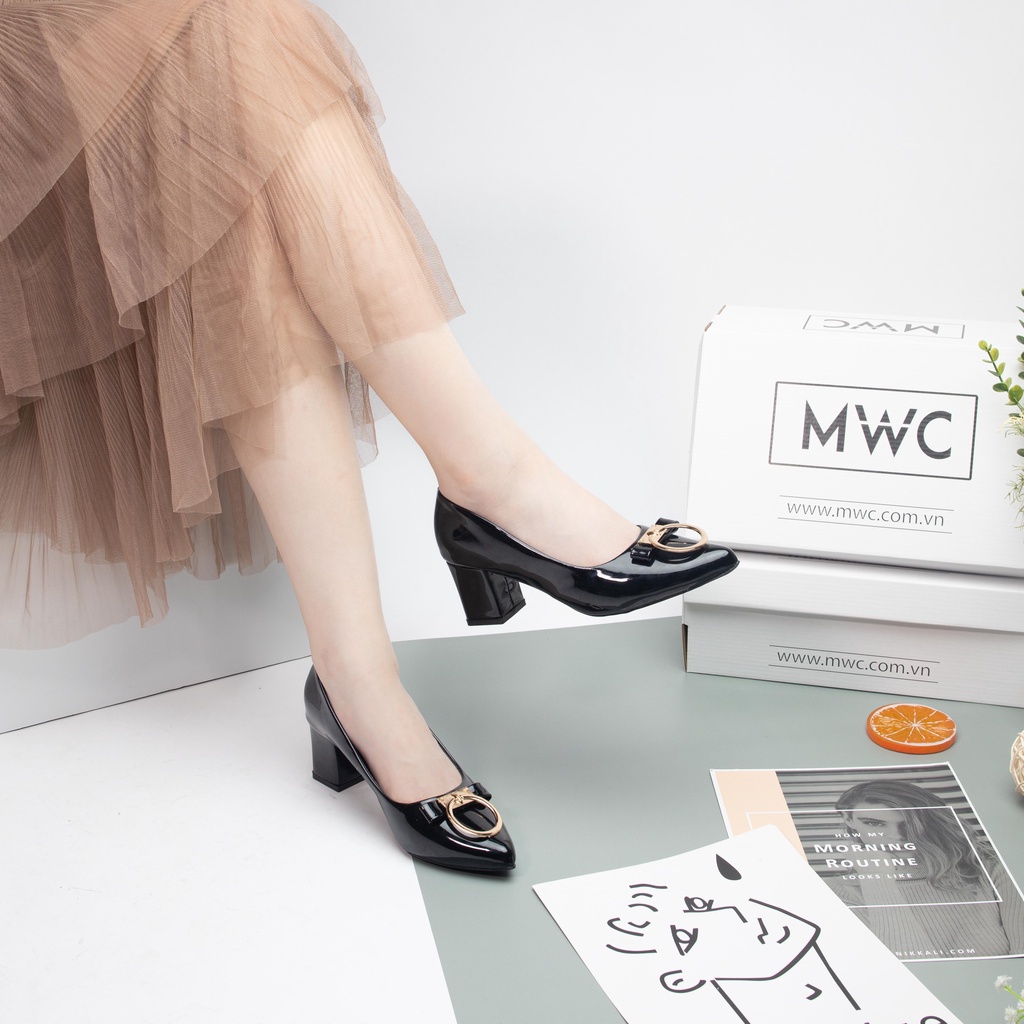 GIÀY CAO GÓT NỮ THỜI TRANG MWC - CAO GÓT ĐẾ VUÔNG 5CM DA BÓNG TRẺ TRUNG THANH LỊCH NUCG-3866