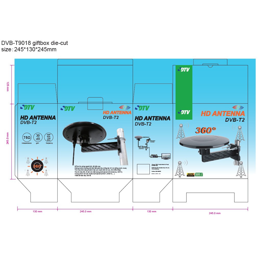 Anten thu sóng DVB-T2 chính hãng của SDTV