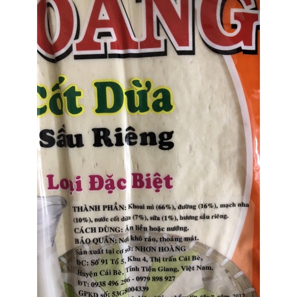 Gói 10 bánh phồng sữa sầu riêng Nhơn Hoàng 400gr